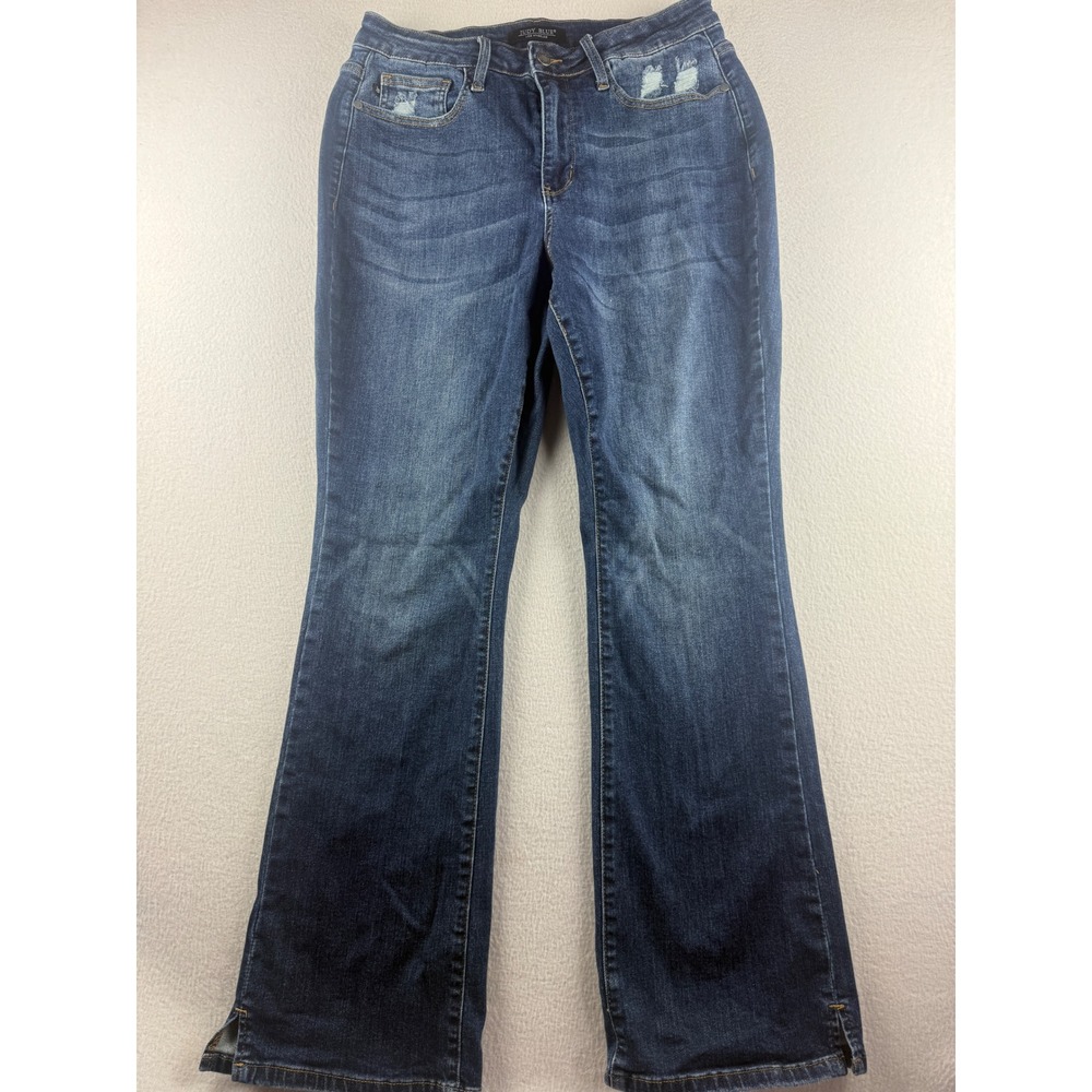 Judy Blue Womens 14W Dark Wash Distressed Split Hem Bootcut Jeans JB66290-R